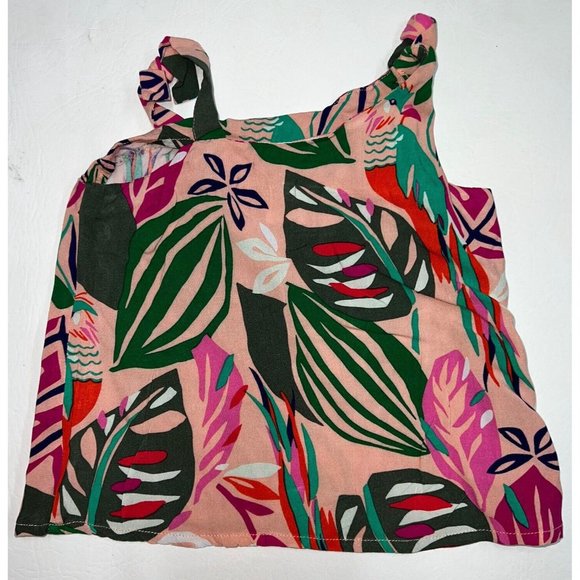 Crazy 8 Baby Girls Floral Tank Top Size 18 24 M Asymmetrical Sleeveless Shirt - Picture 3 of 4